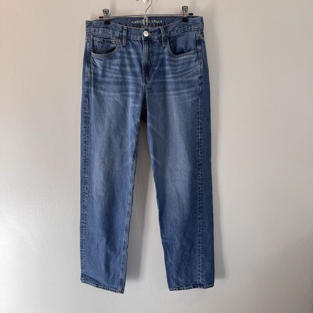 American Eagle Jeans 8 Long 90s Straight Mom Organic Cotton Straight Denim